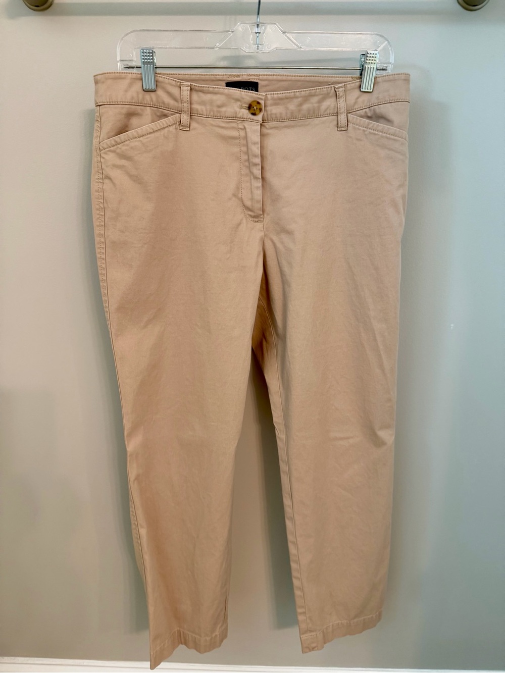 Talbots Beige Cropped Straight-Leg Jeans